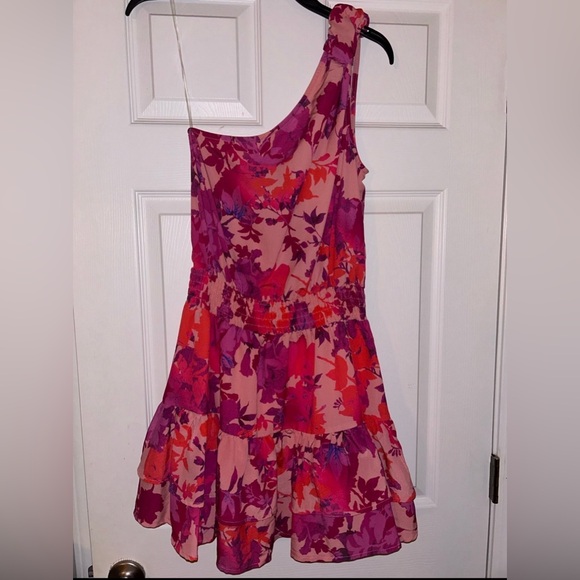 Pink Ruffle Mini Dress NWT - Picture 1 of 4